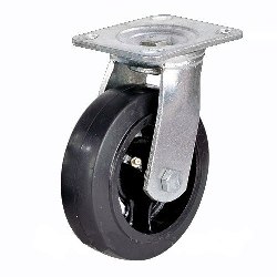 Колесо большегрузное черная резина  поворотное диаметр 125 мм 